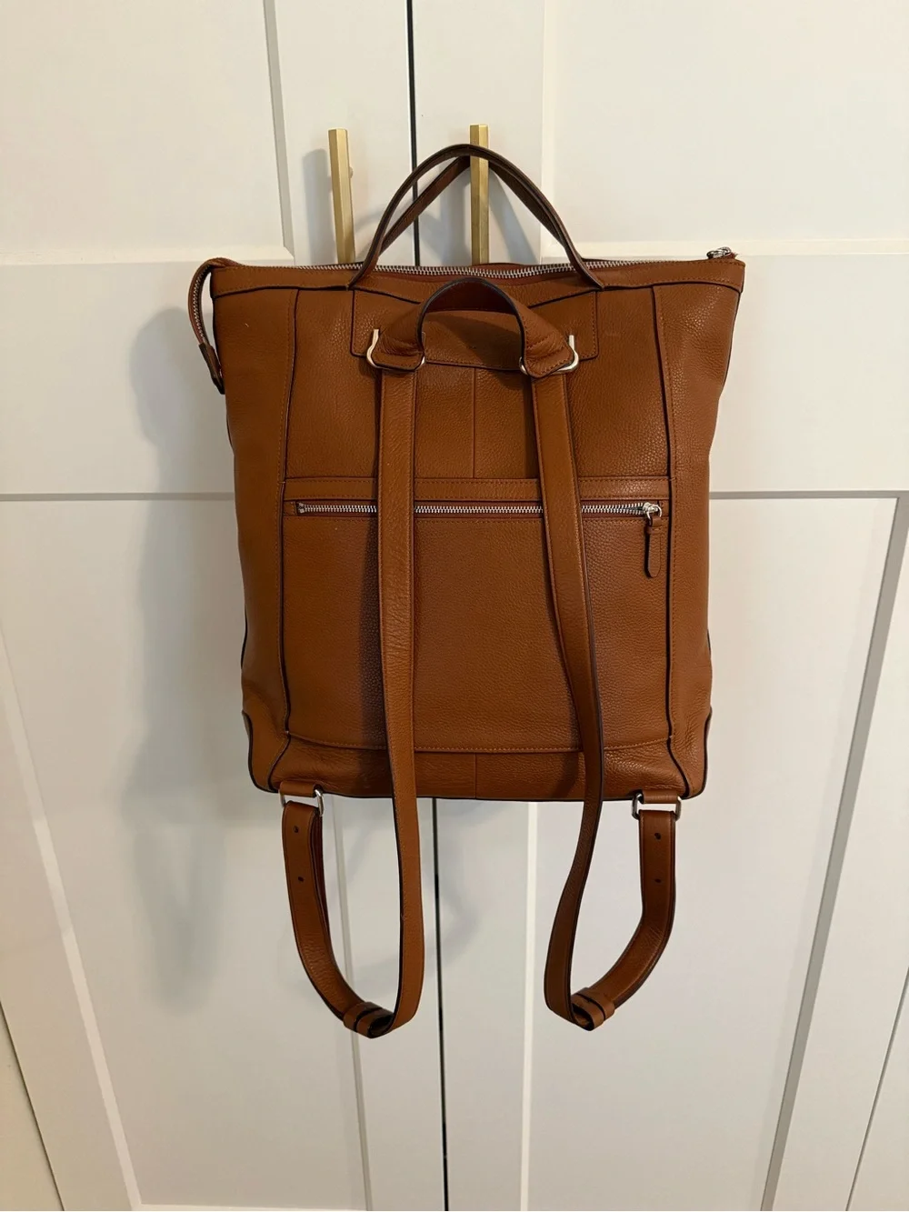 Cole Haan Grand Ambition Leather Backpack In Brown Travel Laptop Work Carry On